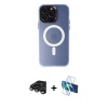 MARSİLYAN™- iPhone 15 Pro Max Kılıf Kozmos Çizgi Prime - Siyah 3D Antistatik Seramik Nano Ekran Koruyucu + Titanyum Gri Raze Metal Kamera Lens