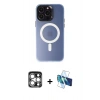 MARSİLYAN™- iPhone 15 Pro Max Kılıf Kozmos Çizgi Prime - Siyah 3D Antistatik Seramik Nano Ekran Koruyucu + PVD Metal Kamera Lens - GS