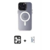 MARSİLYAN™- iPhone 15 Pro Max Kılıf Kozmos Çizgi Prime - Siyah Bilvis 0.18mm Plus Cam Ekran Koruyucu + PVD Metal Kamera Lens - GS