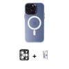 MARSİLYAN™- iPhone 15 Pro Max Kılıf Kozmos Çizgi Prime - Siyah Bilvis 0.18mm Plus Cam Ekran Koruyucu + PVD Metal Kamera Lens - GS