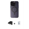 MARSİLYAN™- iPhone 15 Pro Max Kılıf Kozmos Çizgi Prime - Siyah Bilvis 0.18mm Plus Cam Ekran Koruyucu + Raze Metal Kamera Lens - GS