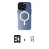 MARSİLYAN™- iPhone 15 Pro Max Kılıf Kozmos Çizgi Prime - Siyah Bilvis 0.18mm Plus Cam Ekran Koruyucu + Siyah PVD Metal Kamera Lens