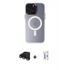 MARSİLYAN™- iPhone 15 Pro Max Kılıf Kozmos Çizgi Prime - Siyah Bilvis 0.18mm Plus Cam Ekran Koruyucu + Raze Metal Kamera Lens - SH