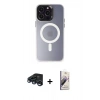 MARSİLYAN™- iPhone 15 Pro Max Kılıf Kozmos Çizgi Prime - Siyah Bilvis 3D Mat Cam Ekran Koruyucu + Raze Metal Kamera Lens - LT