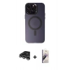 MARSİLYAN™- iPhone 15 Pro Max Kılıf Kozmos Çizgi Prime - Siyah Bilvis 3D Mat Cam Ekran Koruyucu + Raze Metal Kamera Lens - GS
