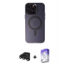 MARSİLYAN™- iPhone 15 Pro Max Kılıf Kozmos Çizgi Prime - Siyah Bilvis 5in1 3D Magic Cam Ekran Koruyucu + Raze Metal Kamera Lens - TMGI