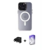 MARSİLYAN™- iPhone 15 Pro Max Kılıf Kozmos Çizgi Prime - Siyah Bilvis 5in1 3D Magic Cam Ekran Koruyucu + Raze Metal Kamera Lens - SH