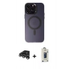 MARSİLYAN™- iPhone 15 Pro Max Kılıf Kozmos Çizgi Prime - Siyah Bilvis Hayalet Cam Ekran Koruyucu + Raze Metal Kamera Lens - GS