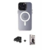 MARSİLYAN™- iPhone 15 Pro Max Kılıf Kozmos Çizgi Prime - Siyah Bilvis Hayalet Cam Ekran Koruyucu + Gümüş Raze Metal Kamera Lens