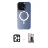 MARSİLYAN™- iPhone 15 Pro Max Kılıf Kozmos Çizgi Prime - Siyah Bilvis Hayalet Cam Ekran Koruyucu + PVD Metal Kamera Lens - GS