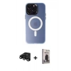 MARSİLYAN™- iPhone 15 Pro Max Kılıf Kozmos Çizgi Prime - Siyah Bilvis Hayalet Cam Ekran Koruyucu + Raze Metal Kamera Lens - SH