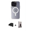 MARSİLYAN™- iPhone 15 Pro Max Kılıf Kozmos Çizgi Prime - Siyah Bilvis Hayalet Cam Ekran Koruyucu + Raze Metal Kamera Lens - SH
