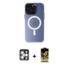 MARSİLYAN™- iPhone 15 Pro Max Kılıf Kozmos Çizgi Prime - Siyah Buffer Cam Ekran Koruyucu + PVD Metal Kamera Lens - GS