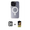 MARSİLYAN™- iPhone 15 Pro Max Kılıf Kozmos Çizgi Prime - Siyah Buffer Cam Ekran Koruyucu + PVD Metal Kamera Lens - LT