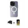 MARSİLYAN™- iPhone 15 Pro Max Kılıf Kozmos Çizgi Prime - Siyah Buffer Cam Ekran Koruyucu + Raze Metal Kamera Lens - LT