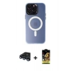 MARSİLYAN™- iPhone 15 Pro Max Kılıf Kozmos Çizgi Prime - Siyah Buffer Cam Ekran Koruyucu + Raze Metal Kamera Lens - LT