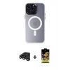 MARSİLYAN™- iPhone 15 Pro Max Kılıf Kozmos Çizgi Prime - Siyah Buffer Cam Ekran Koruyucu + Raze Metal Kamera Lens - TMGI
