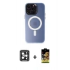 MARSİLYAN™- iPhone 15 Pro Max Kılıf Kozmos Çizgi Prime - Siyah Buffer Cam Ekran Koruyucu + PVD Metal Kamera Lens - SH