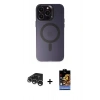 MARSİLYAN™- iPhone 15 Pro Max Kılıf Kozmos Çizgi Prime - Siyah Buffer Hayalet Cam Ekran Koruyucu + Raze Metal Kamera Lens - GS