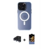 MARSİLYAN™- iPhone 15 Pro Max Kılıf Kozmos Çizgi Prime - Siyah Buffer Hayalet Cam Ekran Koruyucu + Raze Metal Kamera Lens - LT