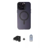 MARSİLYAN™- iPhone 15 Pro Max Kılıf Kozmos Çizgi Prime - Siyah Joko Magic 5D Cam + Raze Metal Kamera Lens - TMGI
