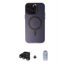 MARSİLYAN™- iPhone 15 Pro Max Kılıf Kozmos Çizgi Prime - Siyah Joko Magic 5D Cam + Raze Metal Kamera Lens - SH