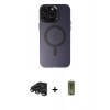 MARSİLYAN™- iPhone 15 Pro Max Kılıf Kozmos Çizgi Prime - Siyah Joko Magic 5D Hayalet Cam + Raze Metal Kamera Lens - TMGI