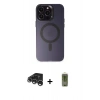 MARSİLYAN™- iPhone 15 Pro Max Kılıf Kozmos Çizgi Prime - Siyah Joko Magic 5D Hayalet Cam + Raze Metal Kamera Lens - GS
