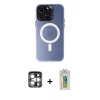 MARSİLYAN™- iPhone 15 Pro Max Kılıf Kozmos Çizgi Prime - Siyah Polymer Nano Ekran Koruyucu + PVD Metal Kamera Lens - GS