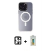 MARSİLYAN™- iPhone 15 Pro Max Kılıf Kozmos Çizgi Prime - Siyah Polymer Nano Ekran Koruyucu + PVD Metal Kamera Lens - GS