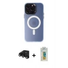 MARSİLYAN™- iPhone 15 Pro Max Kılıf Kozmos Çizgi Prime - Siyah Polymer Nano Ekran Koruyucu + Raze Metal Kamera Lens - SH
