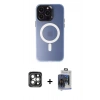 MARSİLYAN™- iPhone 15 Pro Max Kılıf Kozmos Çizgi Prime - Siyah Vanessa Magic Cam + Gri PVD Metal Kamera Lens