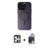 MARSİLYAN™- iPhone 15 Pro Max Kılıf Kozmos Çizgi Prime - Siyah Vanessa Magic Cam + PVD Metal Kamera Lens - GS