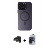 MARSİLYAN™- iPhone 15 Pro Max Kılıf Kozmos Çizgi Prime - Siyah Vanessa Magic Cam + Raze Metal Kamera Lens - GS