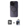 MARSİLYAN™- iPhone 15 Pro Max Kılıf Kozmos Çizgi Prime - Siyah Vanessa Magic Cam + PVD Metal Kamera Lens - SH