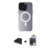 MARSİLYAN™- iPhone 15 Pro Max Kılıf Kozmos Çizgi Prime - Siyah Vanessa Magic Cam + Titanyum Gri Raze Metal Kamera Lens