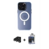 MARSİLYAN™- iPhone 15 Pro Max Kılıf Kozmos Çizgi Prime - Siyah Vanessa Magic Cam + Titanyum Gri Raze Metal Kamera Lens
