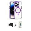 MARSİLYAN™- iPhone 15 Pro Max Kılıf Kozmos Doku Koleksiyonu - Şeffaf Pasifik Cam Ekran Koruyucu + Raze Metal Kamera Lens - SH