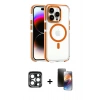 MARSİLYAN™- iPhone 15 Pro Max Kılıf Kozmos Doku Koleksiyonu - Siyah 3D Antistatik Mat Seramik Nano Ekran Koruyucu + PVD Metal Kamera Lens - LT