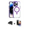 MARSİLYAN™- iPhone 15 Pro Max Kılıf Kozmos Doku Koleksiyonu - Siyah 3D Antistatik Mat Seramik Nano Ekran Koruyucu + Raze Metal Kamera Lens - GS