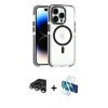 MARSİLYAN™- iPhone 15 Pro Max Kılıf Kozmos Doku Koleksiyonu - Siyah 3D Antistatik Seramik Nano Ekran Koruyucu + Raze Metal Kamera Lens - GS