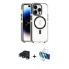 MARSİLYAN™- iPhone 15 Pro Max Kılıf Kozmos Doku Koleksiyonu - Siyah 3D Antistatik Seramik Nano Ekran Koruyucu + Raze Metal Kamera Lens - LT