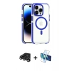 MARSİLYAN™- iPhone 15 Pro Max Kılıf Kozmos Doku Koleksiyonu - Siyah 3D Antistatik Seramik Nano Ekran Koruyucu + Raze Metal Kamera Lens - TMGI