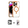 MARSİLYAN™- iPhone 15 Pro Max Kılıf Kozmos Doku Koleksiyonu - Siyah Bilvis 3D Mat Cam Ekran Koruyucu + PVD Metal Kamera Lens - GS