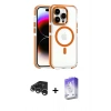 MARSİLYAN™- iPhone 15 Pro Max Kılıf Kozmos Doku Koleksiyonu - Siyah Bilvis 5in1 3D Magic Cam Ekran Koruyucu + Raze Metal Kamera Lens - GS