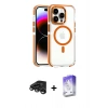 MARSİLYAN™- iPhone 15 Pro Max Kılıf Kozmos Doku Koleksiyonu - Siyah Bilvis 5in1 3D Magic Cam Ekran Koruyucu + Raze Metal Kamera Lens - TMGI