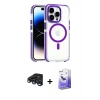MARSİLYAN™- iPhone 15 Pro Max Kılıf Kozmos Doku Koleksiyonu - Siyah Bilvis 5in1 5D Magic Hayalet Cam Ekran Koruyucu + Raze Metal Kamera Lens - LT