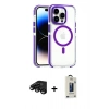 MARSİLYAN™- iPhone 15 Pro Max Kılıf Kozmos Doku Koleksiyonu - Siyah Bilvis Hayalet Cam Ekran Koruyucu + Raze Metal Kamera Lens - SH