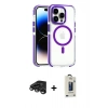 MARSİLYAN™- iPhone 15 Pro Max Kılıf Kozmos Doku Koleksiyonu - Siyah Bilvis Hayalet Cam Ekran Koruyucu + Titanyum Gri Raze Metal Kamera Lens