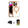 MARSİLYAN™- iPhone 15 Pro Max Kılıf Kozmos Doku Koleksiyonu - Siyah Buffer Cam Ekran Koruyucu + Siyah Raze Metal Kamera Lens